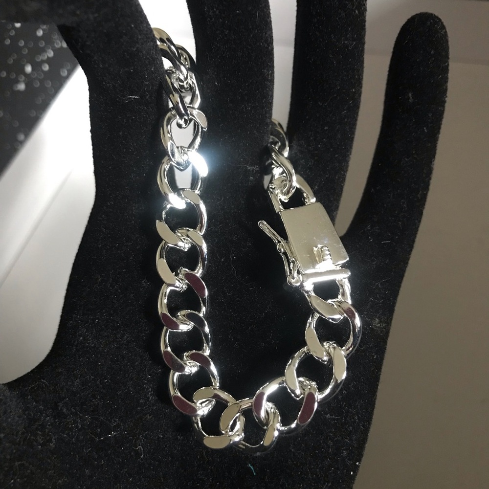 Men's Sterling Silver Curb Chain Bracelet